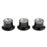 Maxbell Plastic Potentiometer Knurled Knob Cap Volume Control for 6mm Dia Shaft Hole Set of 3 Black 6 mm