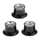 Maxbell Plastic Potentiometer Knurled Knob Cap Volume Control for 6mm Dia Shaft Hole Set of 3 Black 6 mm