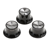 Maxbell Plastic Potentiometer Knurled Knob Cap Volume Control for 6mm Dia Shaft Hole Set of 3 Black 6 mm