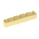 Maxbell Golden String Bridge Nut 45x6mm Slotted Carved for Electric Bass Replacement
