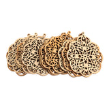 Maxbell Pack of 10 Wood Shapes Piece Wood Charms Woodcrafts Decorations DIY Crafts