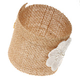 Maxbell Boho Crafted Glass Message Bottle Burlap Hessian Lace Wrap Decoration Pack of 6