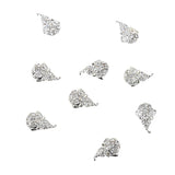 Maxbell 3D Nail Art Stickers Silver Gourd Shape Glitters Jewelries Rhinestones DIY Decoration (Pack of 10)