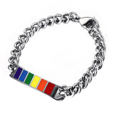 Maxbell Stainless Steel Rainbow Gay Lesbian LGBT Pride Bracelet Transgender Jewelry Gift