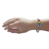 Maxbell Stainless Steel Rainbow Gay Lesbian LGBT Pride Bracelet Transgender Jewelry Gift