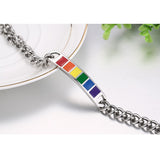 Maxbell Stainless Steel Rainbow Gay Lesbian LGBT Pride Bracelet Transgender Jewelry Gift