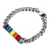 Maxbell Stainless Steel Rainbow Gay Lesbian LGBT Pride Bracelet Transgender Jewelry Gift