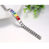 Maxbell Stainless Steel Rainbow Gay Lesbian LGBT Pride Bracelet Transgender Jewelry Gift