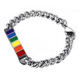 Maxbell Stainless Steel Rainbow Gay Lesbian LGBT Pride Bracelet Transgender Jewelry Gift