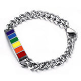 Maxbell Stainless Steel Rainbow Gay Lesbian LGBT Pride Bracelet Transgender Jewelry Gift