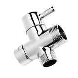 Maxbell T-adapter 3-Ways Shower Head Shut-Off Valve 2.5cm 2cm Solid Brass Bath Toilet Bidet Sprayer Switch Diverter Chrome