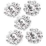 Maxbell 10 Pieces Rhinestone Flower Sewing Buttons DIY Crafts 16mm Silver