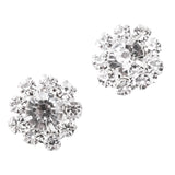 Maxbell 10 Pieces Rhinestone Flower Sewing Buttons DIY Crafts 16mm Silver