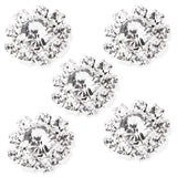 Maxbell 10 Pieces Rhinestone Flower Sewing Buttons DIY Crafts 16mm Silver