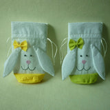 Maxbell 2pcs/set Fabric Rabbit Bunny Bag for Easter Egg Candy Sweet Party Favor