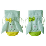 Maxbell 2pcs/set Fabric Rabbit Bunny Bag for Easter Egg Candy Sweet Party Favor