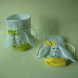 Maxbell 2pcs/set Fabric Rabbit Bunny Bag for Easter Egg Candy Sweet Party Favor