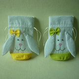 Maxbell 2pcs/set Fabric Rabbit Bunny Bag for Easter Egg Candy Sweet Party Favor