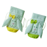 Maxbell 2pcs/set Fabric Rabbit Bunny Bag for Easter Egg Candy Sweet Party Favor