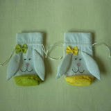 Maxbell 2pcs/set Fabric Rabbit Bunny Bag for Easter Egg Candy Sweet Party Favor