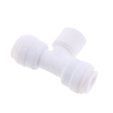 Maxbell 3Pieces Tube Ball Valve Quick Connect Fitting 1/4-Inch Push in to 1/4-Inch Thread 3-Way Connector Valve Start RO Water System