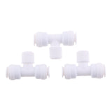 Maxbell 3Pieces Tube Ball Valve Quick Connect Fitting 1/4-Inch Push in to 1/4-Inch Thread 3-Way Connector Valve Start RO Water System