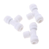 Maxbell 3Pieces Tube Ball Valve Quick Connect Fitting 1/4-Inch Push in to 1/4-Inch Thread 3-Way Connector Valve Start RO Water System