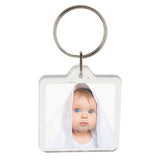 Maxbell 10Pieces Square Shape Blank Insert Photo Picture Frame Split Ring Keychain