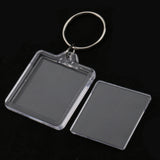 Maxbell 10Pieces Square Shape Blank Insert Photo Picture Frame Split Ring Keychain