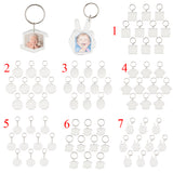 Maxbell 10Pieces Square Shape Blank Insert Photo Picture Frame Split Ring Keychain
