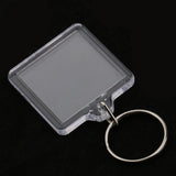 Maxbell 10Pieces Square Shape Blank Insert Photo Picture Frame Split Ring Keychain