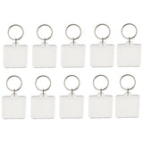 Maxbell 10Pieces Square Shape Blank Insert Photo Picture Frame Split Ring Keychain