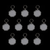 Maxbell 10Pieces Flower Shape Blank Insert Photo Picture Frame Split Ring Keychain