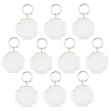 Maxbell 10Pieces Flower Shape Blank Insert Photo Picture Frame Split Ring Keychain