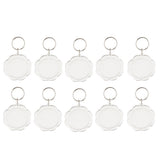 Maxbell 10Pieces Flower Shape Blank Insert Photo Picture Frame Split Ring Keychain
