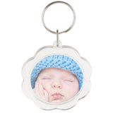 Maxbell 10Pieces Flower Shape Blank Insert Photo Picture Frame Split Ring Keychain
