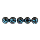 Maxbell 5 Pieces Round Loose Glass Lampwork Bead for Beading Jewellery Making DIY Bracelet Necklace Blue 12mm