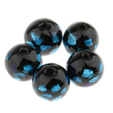 Maxbell 5 Pieces Round Loose Glass Lampwork Bead for Beading Jewellery Making DIY Bracelet Necklace Blue 12mm