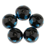 Maxbell 5 Pieces Round Loose Glass Lampwork Bead for Beading Jewellery Making DIY Bracelet Necklace Blue 12mm