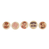 Maxbell 100 Pieces Numbers Pattern Wooden Round 2-holes Buttons Embellishments for Scrapbooking Decoration 15mm