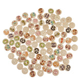 Maxbell 100 Pieces Numbers Pattern Wooden Round 2-holes Buttons Embellishments for Scrapbooking Decoration 15mm