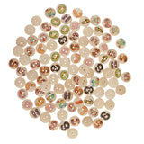 Maxbell 100 Pieces Numbers Pattern Wooden Round 2-holes Buttons Embellishments for Scrapbooking Decoration 15mm