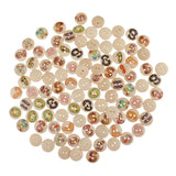 Maxbell 100 Pieces Numbers Pattern Wooden Round 2-holes Buttons Embellishments for Scrapbooking Decoration 15mm