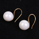 Maxbell 9-10MM 5 Pairs Pearl Imitation Earrings Fashion Round Ball Ear Hook Dangle Jewelry