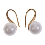 Maxbell 9-10MM 5 Pairs Pearl Imitation Earrings Fashion Round Ball Ear Hook Dangle Jewelry