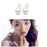 Maxbell 9-10MM 5 Pairs Pearl Imitation Earrings Fashion Round Ball Ear Hook Dangle Jewelry