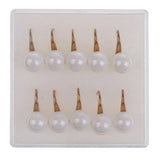 Maxbell 9-10MM 5 Pairs Pearl Imitation Earrings Fashion Round Ball Ear Hook Dangle Jewelry