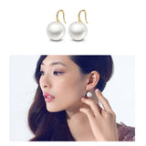 Maxbell 9-10MM 5 Pairs Pearl Imitation Earrings Fashion Round Ball Ear Hook Dangle Jewelry