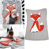 Maxbell Baby Toddler Bedding Knitted Fox Blanket Soft Crochet Blanket Swaddling Wrap