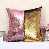 Maxbell Double Color Reversible Sequin Mermaid Glitter Cushion Cover Pillow Case #7